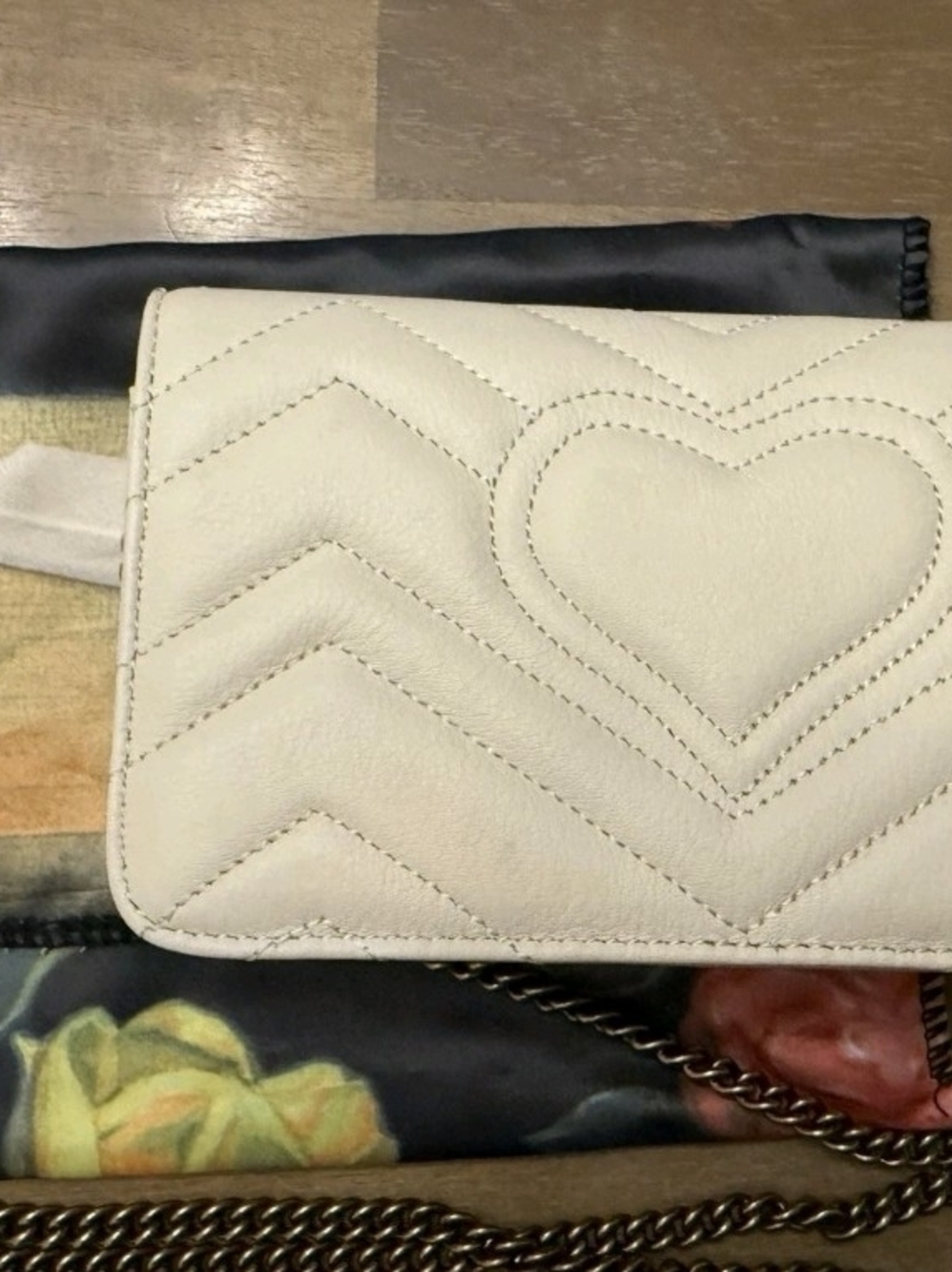 Gucci GG Marmont Cream 3 Way Mini Animalier Matelass'e Crossbody Purse - Picture 6 of 7